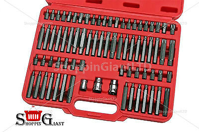 75Pc Bit Socket Set Chrome Vanadium Bits Adaptors Ribe Hex Spline Quality CT3750