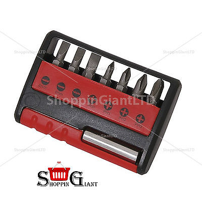 8Pc Power Bit Set With Organizer Assorted Phillips Flat Quality Tool Kit CT2754