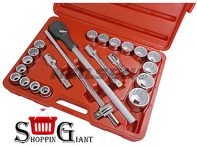 22Pc 3/4" In Drive Ratchet Socket Tool Set Garage Quality Heavy Duty DIY CT0921