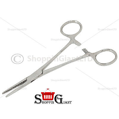 4 inch Forceps Straight Set Stainless Steel Serrated Jaws Heat Sink Vice CT0226