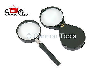 2Pc 60mm Magnifying Glass Set Plastic Handle Suitable For Reading Quality CT2354