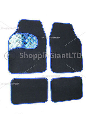 4 Piece Blue Car Durable Carpet Mats Universal Heavy Duty Quality New 81142C