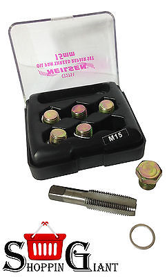 7 PIECE 15MM OIL PAN THREAD REPAIR KIT SET SUMP DRAIN PLUG REPAIR KIT SET CT2751