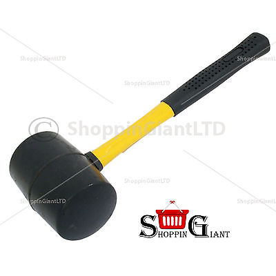 Rubber Mallet 32 OZ With Fibreglass Handle Shaft Mallets Soft Blow Hammer CT0286