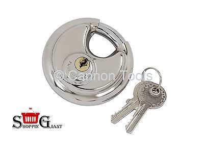 70mm Discus Padlock Stainless Steel Lock Heavy Duty 2 Keys Safety Shackle CT0373
