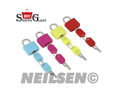 4Pc Hi-Vis Brass Padlock Set Chrome Plated Shackle Color Coded Quality CT3068