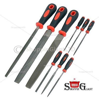 9Pc File Set Soft Handles Heat Treated Carbon Steel Half Round Flat Tool CT1608
