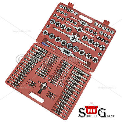115Pc Tap & Die Set Alloy Steel Wrench Screw Pitch Gauges Drill Punch DIY CT2139