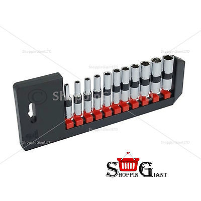 11Pc 1/4" Drive Deep Socket Set SAE Chrome Vanadium On Rail Quality Tool CT1602