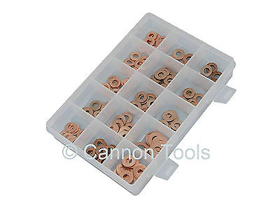 150pcs Injector Copper Sealing Ring Kit O Rings Seal Assortment Garage CT3162