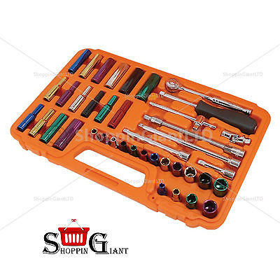 40Pc 1/4" Drive Socket Set Ratchet Wrench Screwdriver Colored Garage Tool CT0911