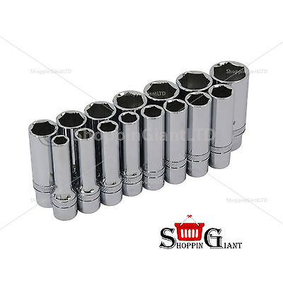 15Pc 3/8" Drive Socket Set Xi On Grab Wrench Quality Garage Professional CT2393