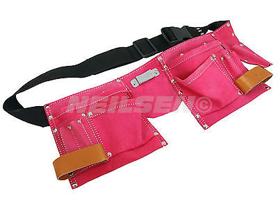 Pink Pocket Leather DiYer Tool Belt Joiner Ladies Girls Storage Pouch Bag CT0210