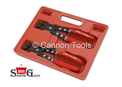 2Pc 8" 200mm Hose Clamp Plier Set V & Cross Slot Jaw Professional Tool CT1060