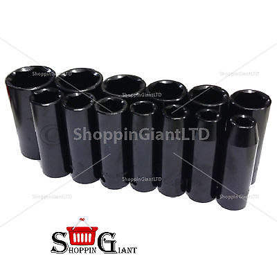 13Pc 1/2" Drive Impact Socket Set Deep Chrome Vanadium 6 Point Deep Tool CT0694