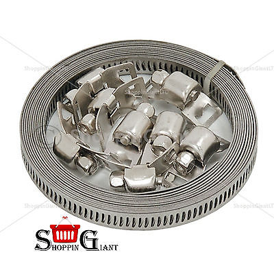 Hose Clamp Kit 3 m Metal Band Hose Clamps Metal Band Tensioning Clamps CT1691