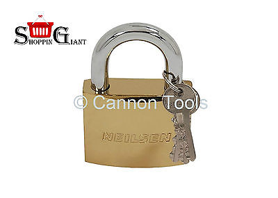 75 Mm Brass Plated Padlock Top Security Shackle Automation Garage Quality CT2090