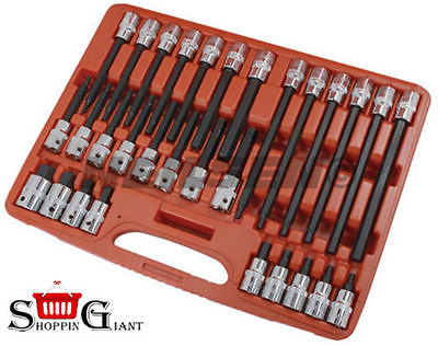 30 Pc 1/2" Inch Drive Chrome Vanadium Extra Long Hex Bit Set 200mm - 55mm CT0394