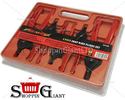 Neilsen 5pc Internal & External Circlip Snap Ring Plier Set in Case CT1343