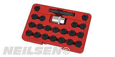 22 Pc 1/2" Drive Wheel Locking Key Set For Bmw Socket Spanner Tool New CT4132