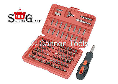 100pc Power Bit Set With Screwdriver Phillips Pozi Chrome Vanadium Tool CT1548