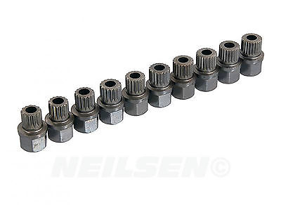 10pc Bmw Wheel Lock Screw Socket Set Garage Equipment Quality Sockets Kit CT3985