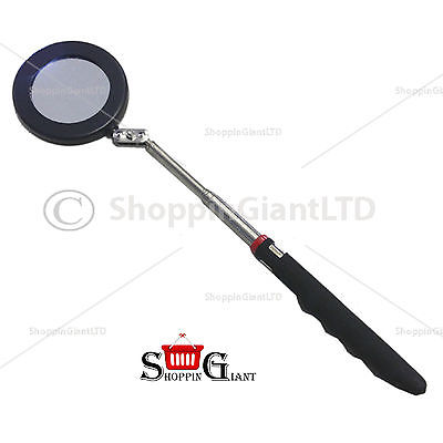 75 mm Round 2 Led Telescopic Inspection Mirror No Slip Handle Pistol Grip CT3424