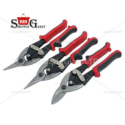 3Pc 250mm 10" Aviation Tin Snip Set Chrome Vanadium Satin Finish Quality CT1102