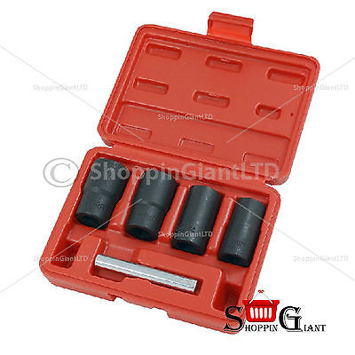 5Pc 1/2" Drive 17"-22" Twist Socket Socket Nut Removers Garage Tool Kit CT1598