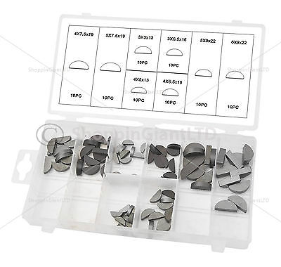 80 Pc Woodruff Key Assortment Lock Pulleys & Gears Secure Garage Tools CT4103