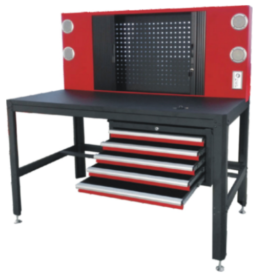 5 Drawers Tool Table with Radio 61 Inch Workbench  SD Port Bluetooth USB CT4452 Neilsen