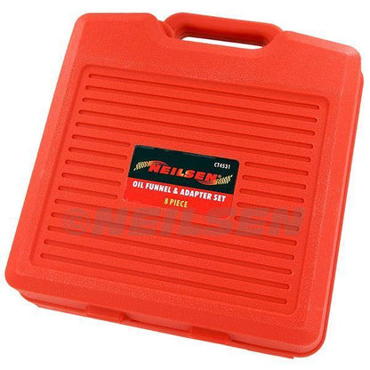 8 Pc Oil Funnel & Adapter Set Garage Vehicle Car Plastic Adaptor Quality CT4531