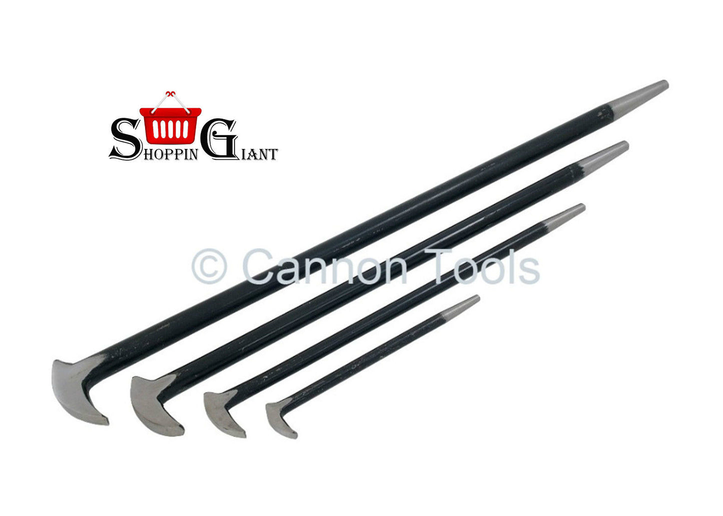 4Pc 150-300-400-500mm Pry Bar Set Heel & Toe Drop Forged Steel Quality CT1487
